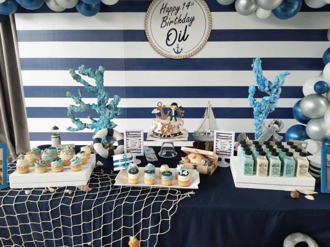 Navy Blue Birthday Party - Glitz Party Bkk